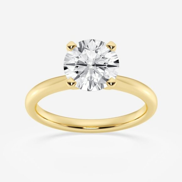 1/2 ctw Round Lab Grown Diamond Petite Solitaire Engagement Ring - Picture 3 of 7